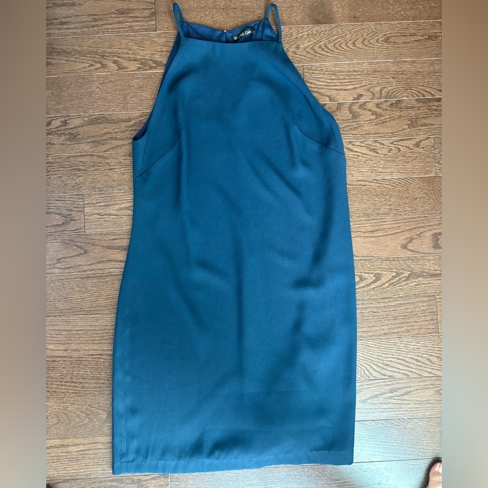 Elegant classic Sleeveless Dress beautiful size 42 / M navy blue minimalist